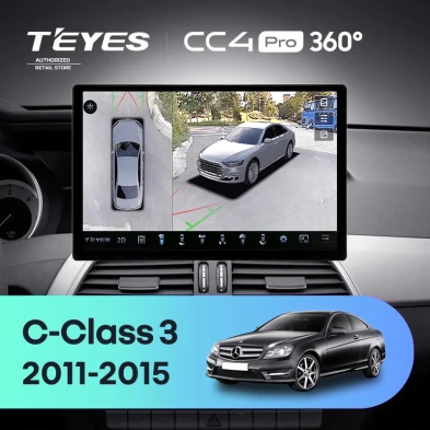 Штатная магнитола Teyes CC4 Pro 360 8/128 Mercedes-Benz C-Class W204 C204 S204 (2011-2015) (13")