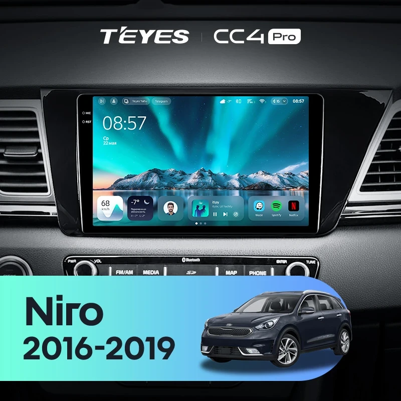 Штатная магнитола Teyes CC4 Pro 8/128 Kia Niro DE (2016-2019)