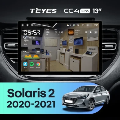 Штатная магнитола Teyes CC4 Pro 8/128 Hyundai Solaris 2 (2020-2021) (13")