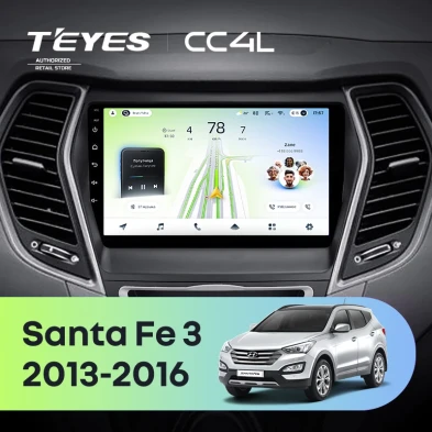Штатная магнитола Teyes CC4L 6/64 Hyundai Santa Fe 3 (2013-2016) Тип-B