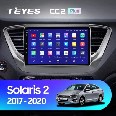 Штатная магнитола Teyes CC2 Plus 4/32 Hyundai Solaris 2 (2017-2020) F1 Тип-A