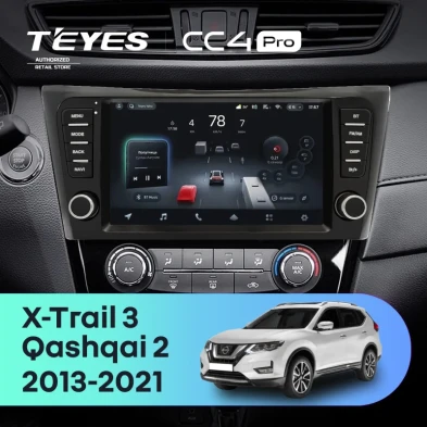 Штатная магнитола Teyes CC4 Pro 12/256 Nissan Qashqai 2 (2013-2021) F4 климат контроль Тип-AB с кнопками
