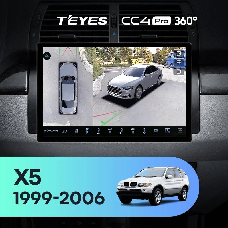 Штатная магнитола Teyes CC4 Pro 360 8/128 BMW X5 E39 E53 (1999-2006) (13")