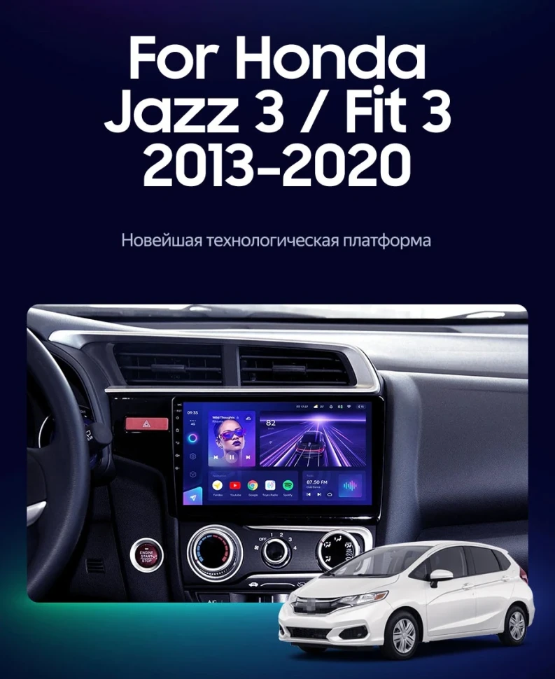 Штатная магнитола Teyes CC3 4/32 Honda Jazz 3 (2013-2020) Тип-B