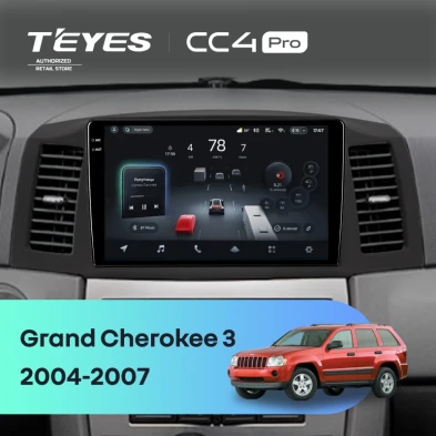 Штатная магнитола Teyes CC4 Pro 8/128 Jeep Grand Cherokee 3 WK (2004-2007) F1