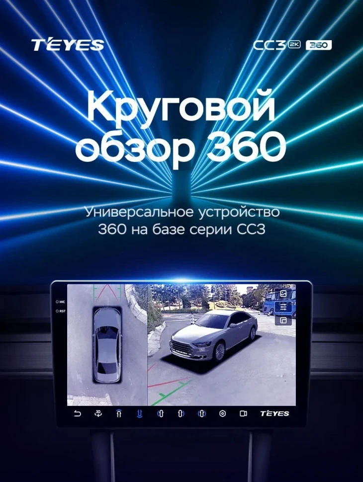 Штатная магнитола Teyes CC3 2K 360 6/128 Hyundai Solaris 2 (2017-2020) F1 Тип-A