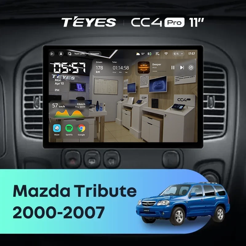 Штатная магнитола Teyes CC4 Pro 8/128 Mazda Tribute (2000-2007) (11")