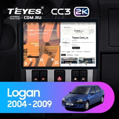 Штатная магнитола Teyes CC3 2K 4/32 Renault Logan 1 (2004-2009) (11")
