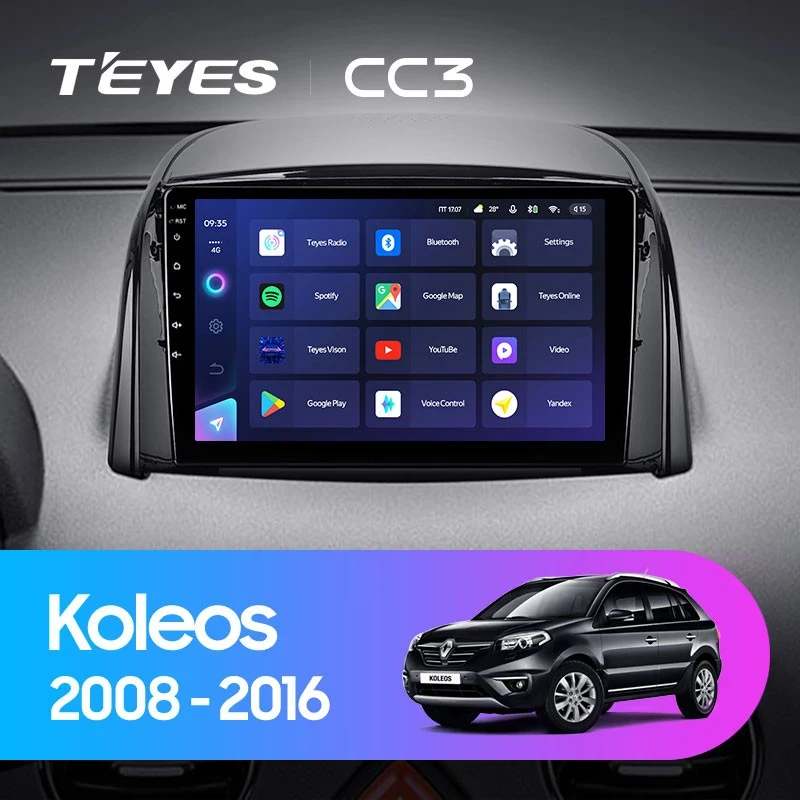 Штатная магнитола Teyes CC3 4/32 Renault Koleos (2008-2016) Тип-A