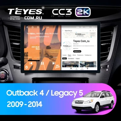 Штатная магнитола Teyes CC3 2K 4/64 Subaru Outback 4 (2009-2014) (11")
