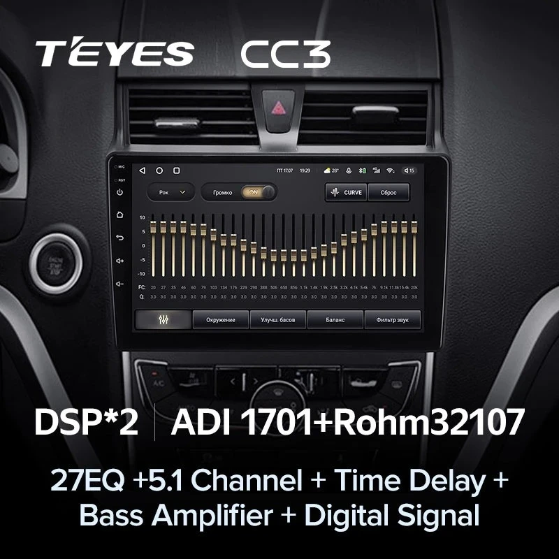 Штатная магнитола Teyes CC3 4/32 Geely Emgrand EC7 (2016-2018)