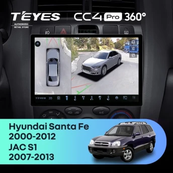 Штатная магнитола Teyes CC4 Pro 360 8/128 Hyundai Santa Fe SM (2000-2012) (11")