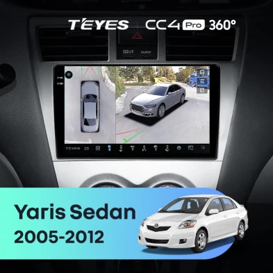 Штатная магнитола Teyes CC4 Pro 360 8/128 Toyota Yaris Sedan (2005-2012)