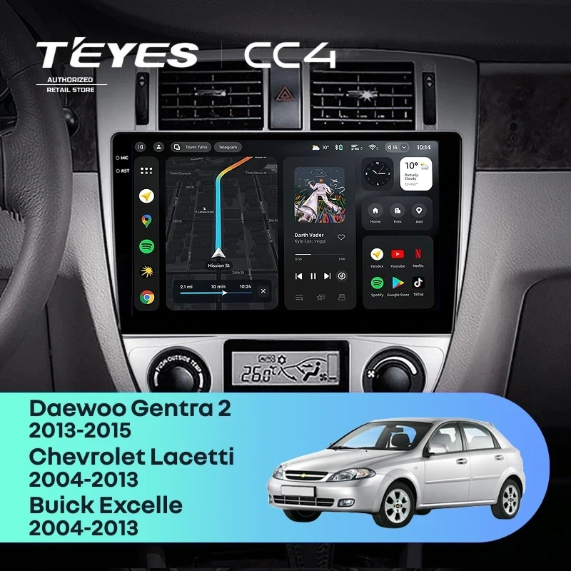 Штатная магнитола Teyes CC4 6/64 Daewoo Gentra 2 (2013-2015) F1 Тип-A