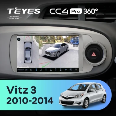 Штатная магнитола Teyes CC4 Pro 360 12/256 Toyota Vitz 3 (2010-2014) Правый руль