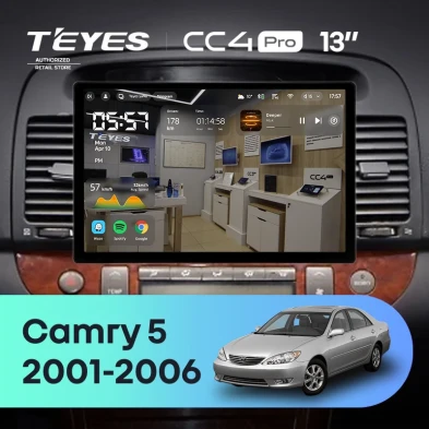 Штатная магнитола Teyes CC4 Pro 8/128 Toyota Camry 5 XV 30 (2001-2006) Тип-A (13")
