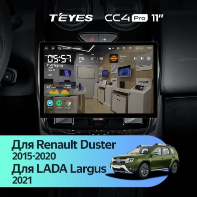 Штатная магнитола Teyes CC4 Pro 8/128 Renault Duster (2015-2020) F2 (11")