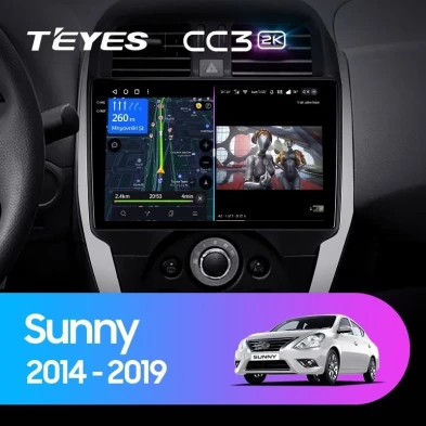 Штатная магнитола Teyes CC3 2K 6/128 Nissan Sunny (2014-2019) F1