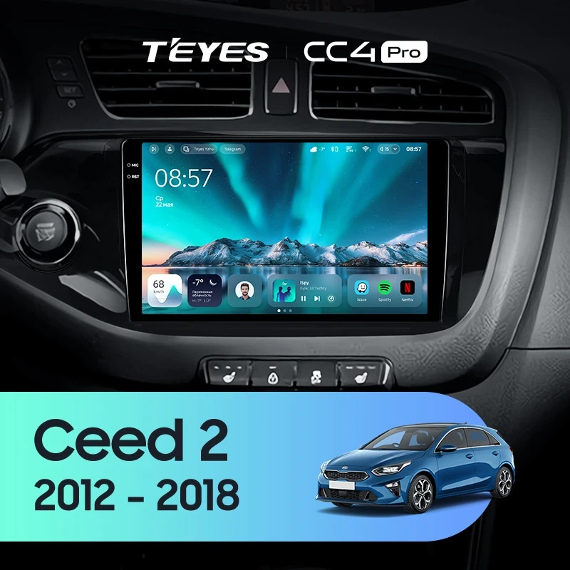 Штатная магнитола Teyes CC4 Pro 12/256 Kia Ceed 2 JD (2012-2018)