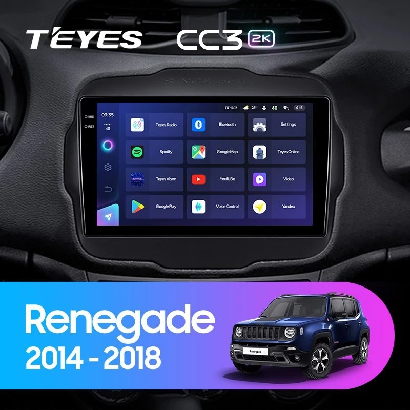 Штатная магнитола Teyes CC3 2K 6/128 Jeep Renegade (2014-2018)
