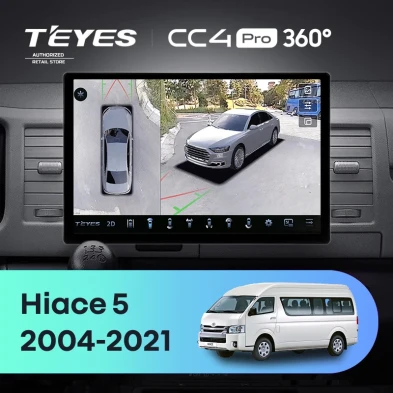Штатная магнитола Teyes CC4 Pro 360 8/128 Toyota Hiace XH10 H200 (2004-2021) (13")