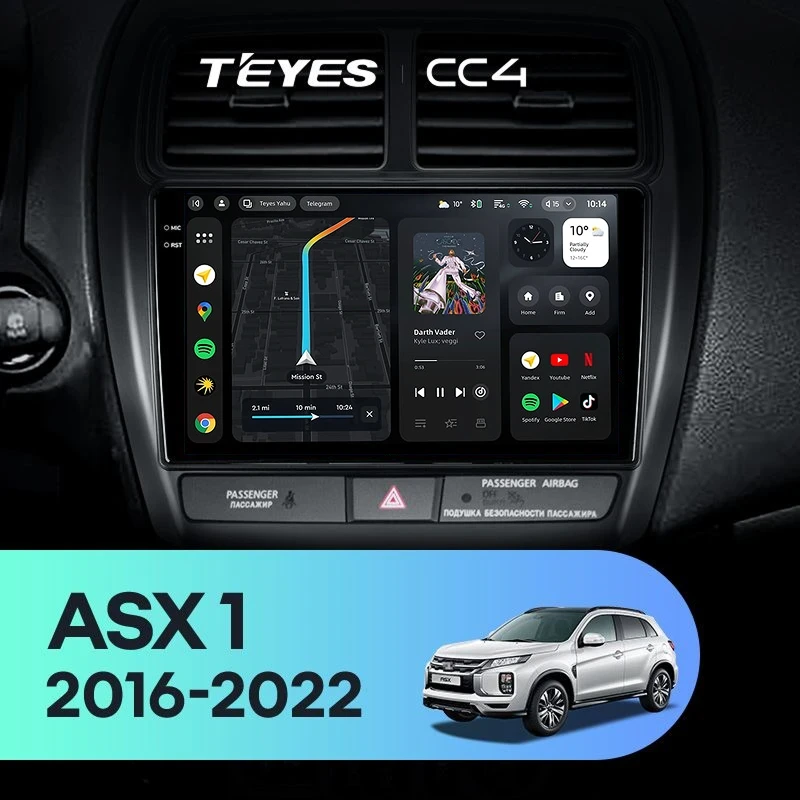 Штатная магнитола Teyes CC4 6/64 Mitsubishi ASX (2016-2026) Тип-B