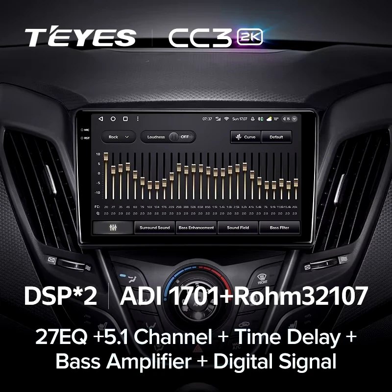 Штатная магнитола Teyes CC3 2K 4/32 Hyundai Veloster FS (2011-2017) Тип-A