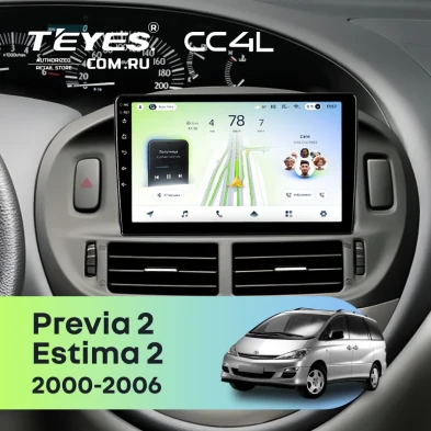 Штатная магнитола Teyes CC4L 6/64 Toyota Previa 2 (2000-2006)