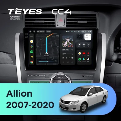 Штатная магнитола Teyes CC4 8/128 Toyota Allion T260 (2007-2020) Правый руль