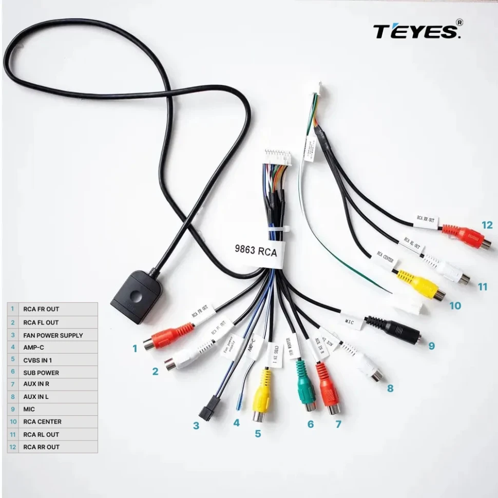 Кабель RCA + выносной SIM слот для Teyes X1/CC3L