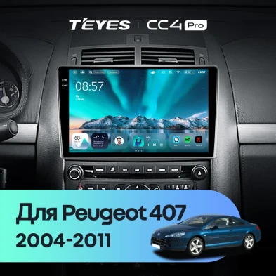 Штатная магнитола Teyes CC4 Pro 12/256 Peugeot 407 (2004-2011) F2