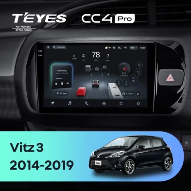 Штатная магнитола Teyes CC4 Pro 12/256 Toyota Vitz III XP130 (2014-2019) Правый руль