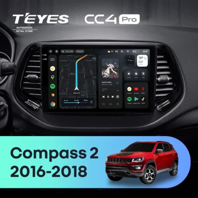 Штатная магнитола Teyes CC4 6/64 Jeep Compass 2 MP (2016-2018)