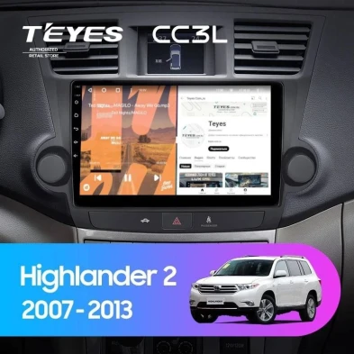 Штатная магнитола Teyes CC3L 4/64 Toyota Highlander 2 XU40 (2007-2013) F2 10"