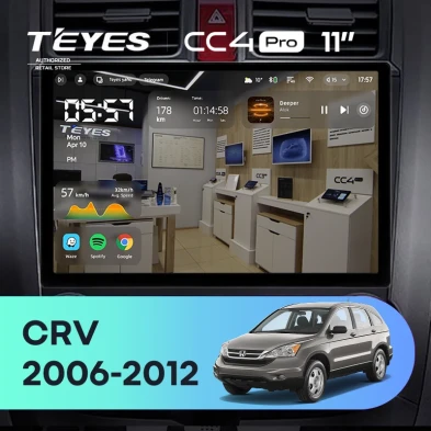 Штатная магнитола Teyes CC4 Pro 12/256 Honda CR-V 3 RE (2006-2012) (11")