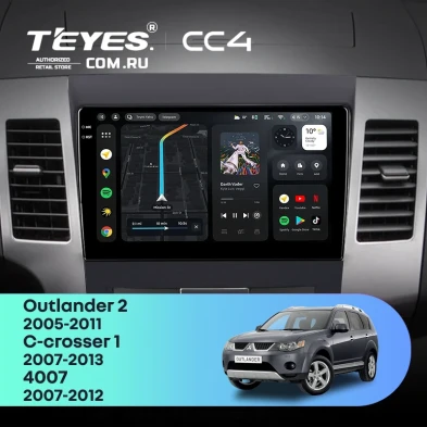 Штатная магнитола Teyes CC4 6/64 Peugeot 4007 (2007-2012) Декор Тип-B