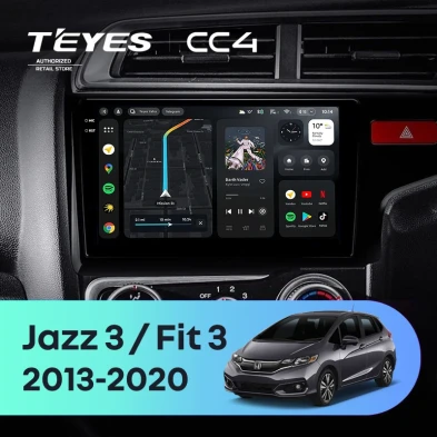 Штатная магнитола Teyes CC4 6/64 Honda Fit 3 GP GK (2013-2020) Тип-B Правый руль