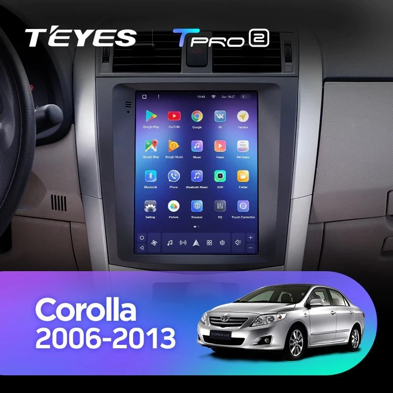Штатная магнитола Tesla style Teyes TPRO 2 4/64 Toyota Corolla 10 E140 E150 (2006-2013)