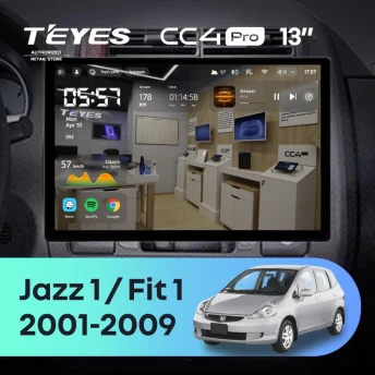 Штатная магнитола Teyes CC4 Pro 8/128 Honda Jazz 1 (2001-2009) (13")