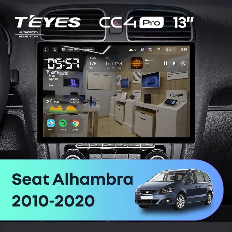 Штатная магнитола Teyes CC4 Pro 8/128 Seat Alhambra (2010-2020) (13")