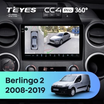 Штатная магнитола Teyes CC4 Pro 360 12/256 Peugeot Partner (2008-2019)