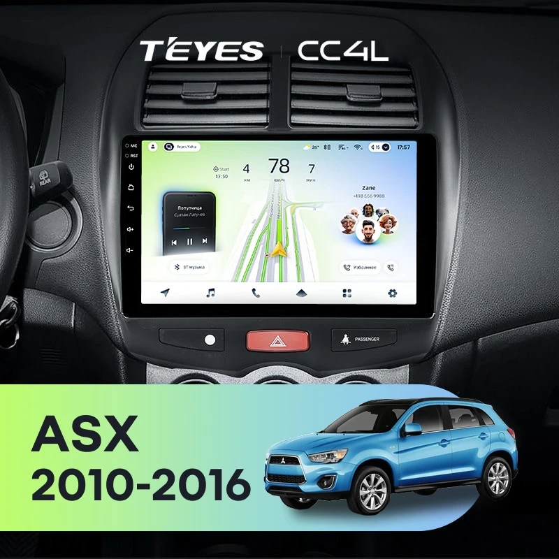Штатная магнитола Teyes CC4L 4/64 Mitsubishi ASX 1 (2010-2016) Тип-A