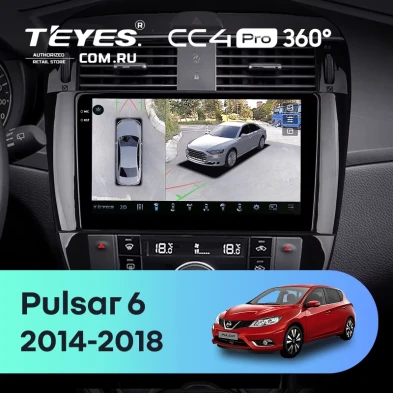 Штатная магнитола Teyes CC4 Pro 360 8/128 Nissan Pulsar 6 NB17 (2014-2018)