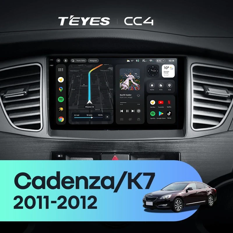 Штатная магнитола Teyes CC4 6/64 Kia Cadenza K7 (2011-2012)