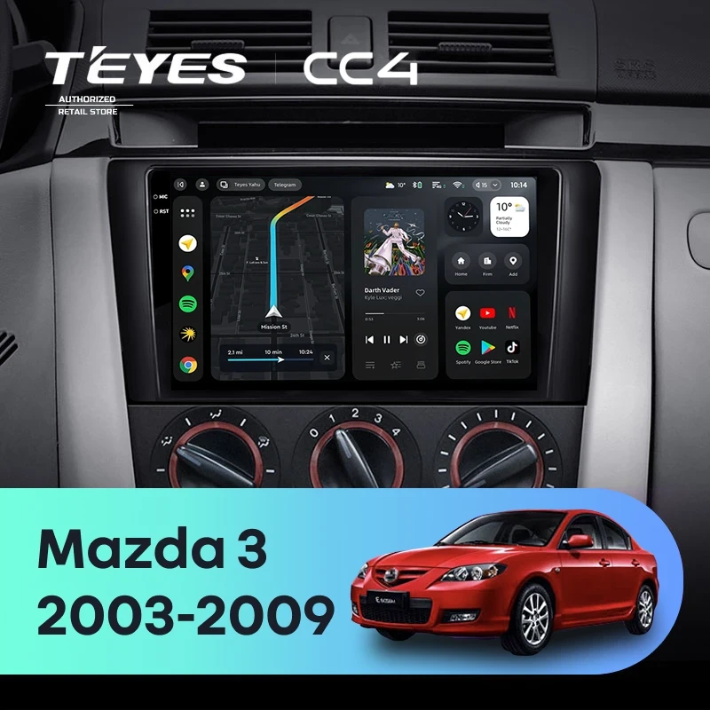 Штатная магнитола Teyes CC4 8/128 Mazda 3 1 BK (2003-2009)