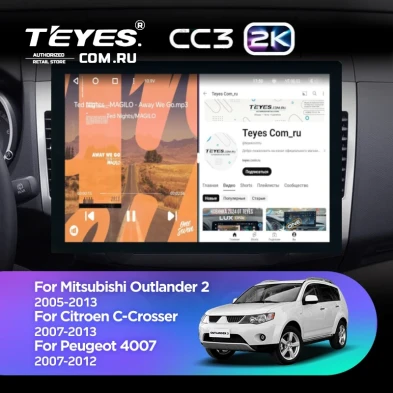 Штатная магнитола Teyes CC3 2K 4/32 Citroen C-Crosser 1 (2007-2013) Тип-B (13")