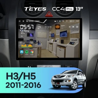 Штатная магнитола Teyes CC4 Pro 12/256 Haval H3 H5 (2011-2016) (13")